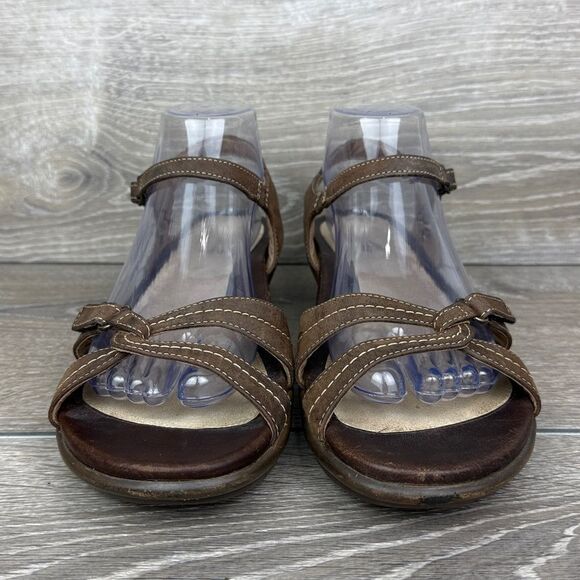 Dansko Caroline Women’s Sz 9.5-10/EU 40 Brown Leather Slingback Floral Sandals - Picture 2 of 10